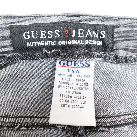 Vintage 90s Guess Tiger Stripe Jeans Women's 30x32 Straight Leg Stretch - Picture 3 of 9